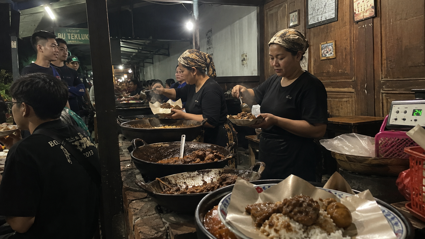 Suasana antrean di Gudeg Pawon, ikon gudeg malam Yogyakarta