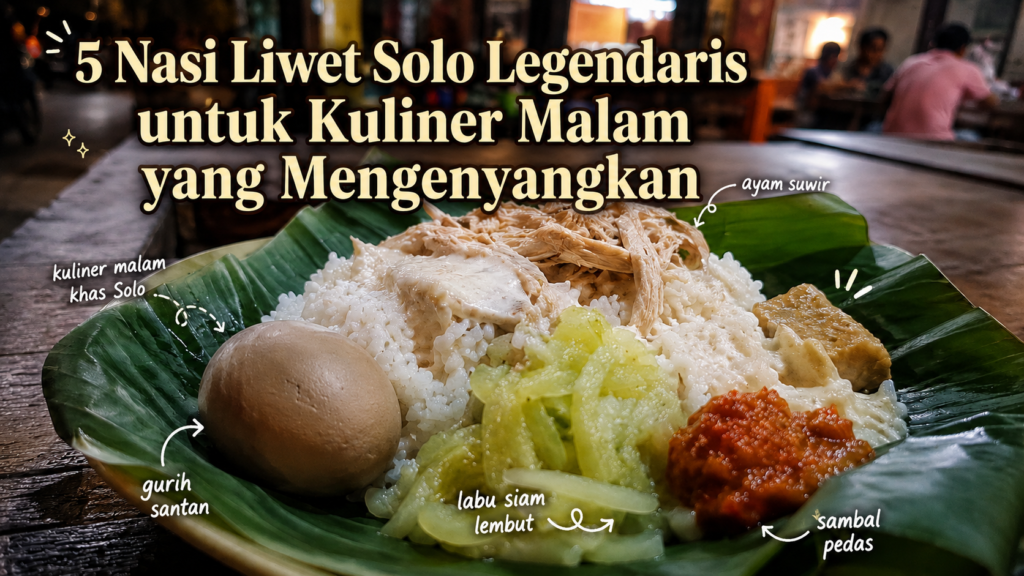 Nasi liwet Solo dengan lauk lengkap di atas piring